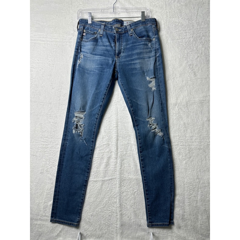 AG Adriano Goldschmied The Legging Ankle Distressed Skinny Jeans Blue 29R 0655